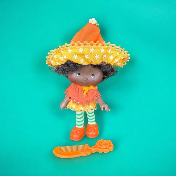 Vtg 80’s Strawberry Shortcake ORANGE BLOSSOM Doll With Comb - American Greetings - Picture 7 of 9